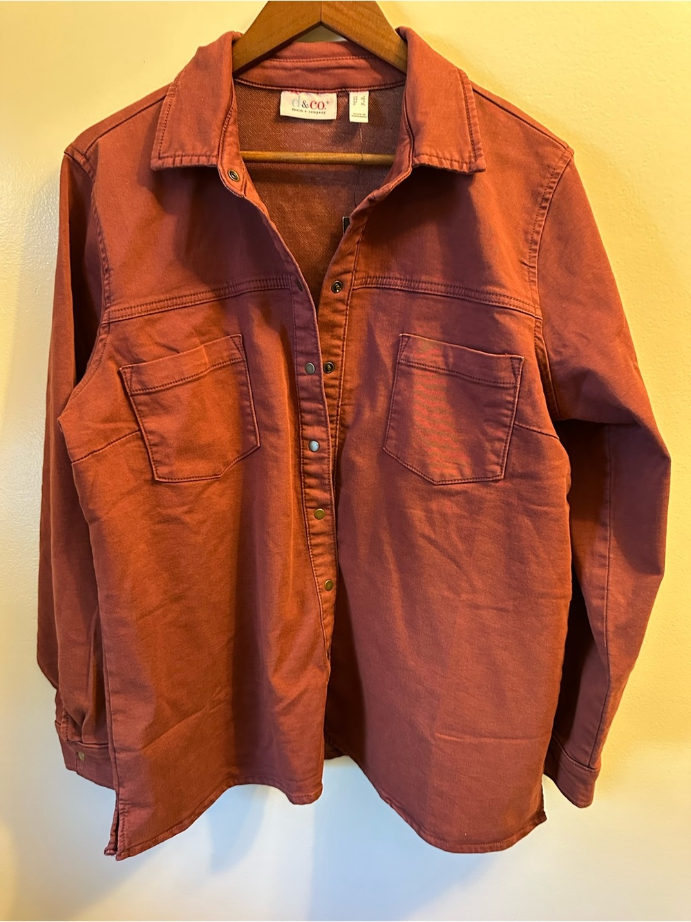 #363 d&co. Rust Button-Front Lightweight Shirt Jacket